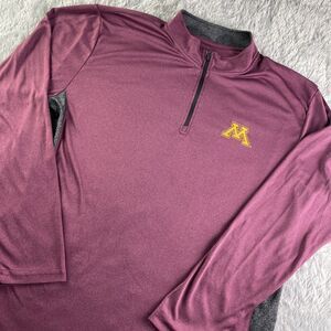 Minnesota Golden Gophers Jacket Mens XXL Maroon Yellow Quarter Zip Pullover